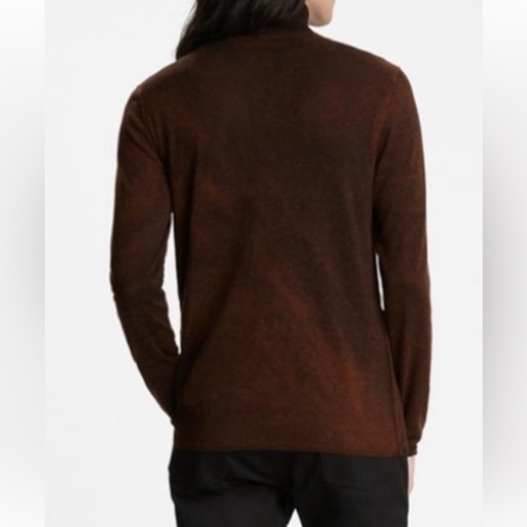 NWT JOHN VARVATOS Artisan Turtleneck Sweater – Reverse Print Brown Sz L - Picture 5 of 17